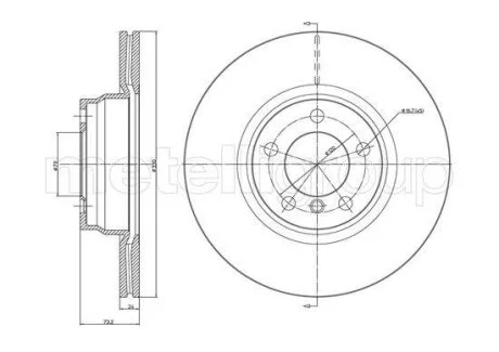 Диск гальмівний Metelli 23-1454C