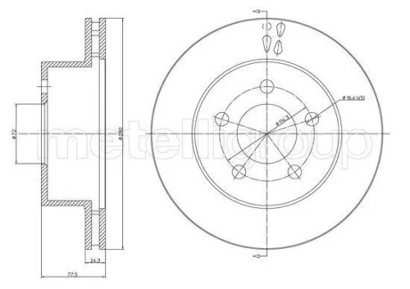 Гальмівний диск Metelli 23-1651C
