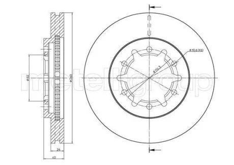 Гальмівний диск Metelli 23-1708