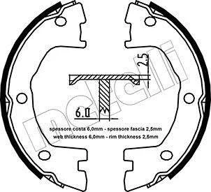 Комплект гальмівних колодок, стоянкове гальмо Metelli 530097