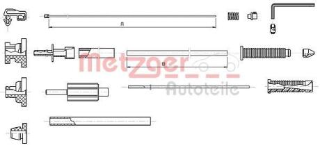 Трос газу Citroen Berlingo 96-08, Xsara 97-00, Peugeot 605 89-99, Partner 96-08 METZGER 10.1179