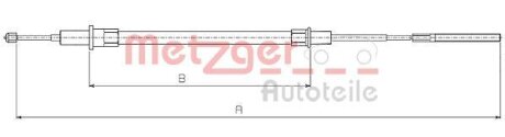 Трос ручного гальма METZGER 10.4154
