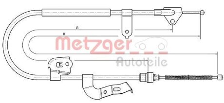 Трос ручного гальма METZGER 10.4511