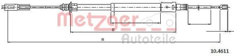 Тросовий привод, стоянкове гальмо METZGER 10.4611