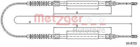 Трос ручного гальма METZGER 10.4725