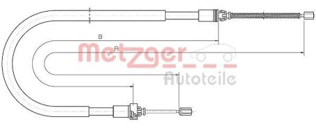 Трос ручного гальма METZGER 10.6033