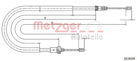 Тросовий привод, стоянкове гальмо METZGER 10.6034