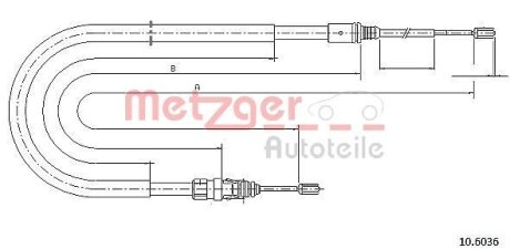 Тросовий привод, стоянкове гальмо METZGER 10.6036