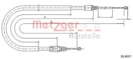 Тросовий привод, стоянкове гальмо METZGER 106037