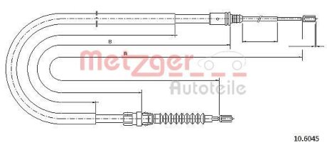 Тросовий привод, стоянкове гальмо METZGER 10.6045