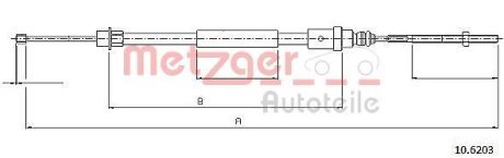 Трос ручного гальма METZGER 10.6203