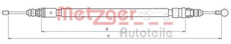 Тросовий привод, стоянкове гальмо METZGER 10.6233