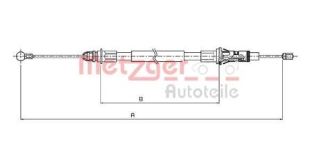 Трос ручного гальма METZGER 10.6854
