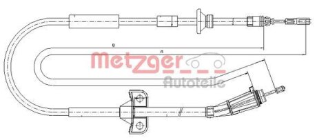 Тросовий привод, стоянкове гальмо METZGER 10.8185