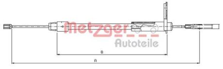 Трос ручного гальма METZGER 10.9435