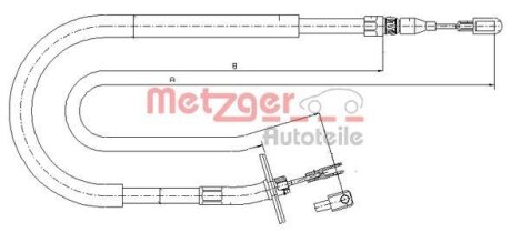 Тросовий привод, стоянкове гальмо METZGER 10.9876