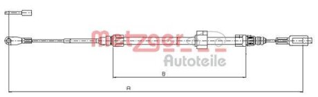 Трос ручного гальма METZGER 10.9884