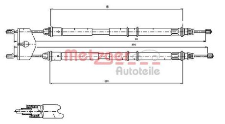 Тросовий привод, стоянкове гальмо METZGER 11.5453
