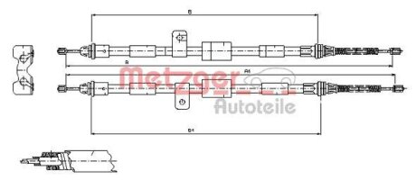 Трос ручного гальма METZGER 11.5456