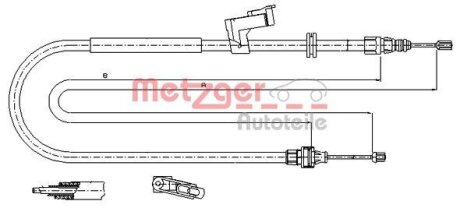 Тросовий привод, стоянкове гальмо METZGER 11.5494