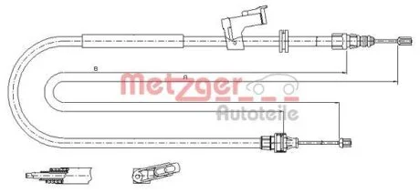 Тросовий привод, стоянкове гальмо METZGER 11.5495