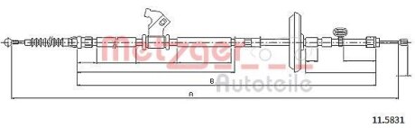 Тросовий привод, стоянкове гальмо METZGER 11.5831