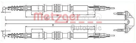 Трос ручного гальма METZGER 11.5858