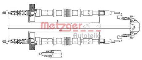 Трос ручного гальма METZGER 11.5861