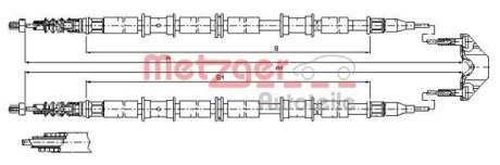 Тросовий привод, стоянкове гальмо METZGER 11.5864