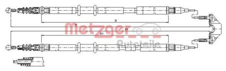 Трос ручного гальма METZGER 11.5953