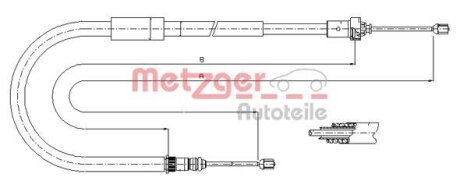 Тросовий привод, стоянкове гальмо METZGER 11.6663