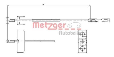 Тросовий привод, стоянкове гальмо METZGER 11.6803