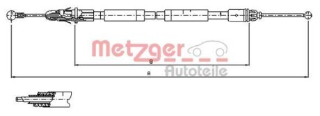 Тросовий привод, стоянкове гальмо METZGER 11.6804