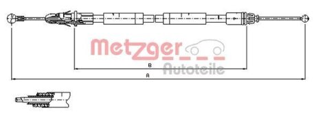 Трос ручного гальма METZGER 11.6805