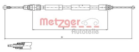 Трос, стояночная тормозная система METZGER 11.6807