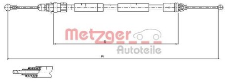 Трос ручного гальма METZGER 11.6808