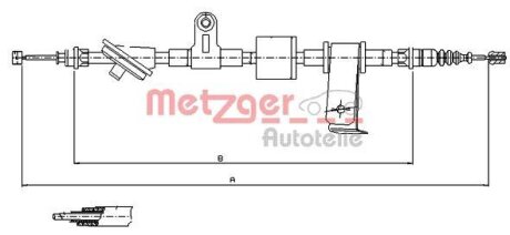 Тросовий привод, стоянкове гальмо METZGER 12.0101