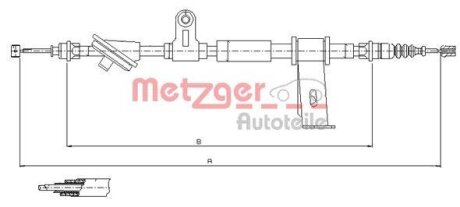 Тросовий привод, стоянкове гальмо METZGER 12.0102