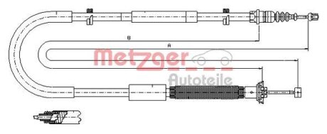 Трос ручного гальма METZGER 12.0703