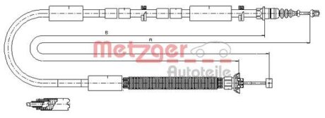 Тросовий привод, стоянкове гальмо METZGER 12.0706
