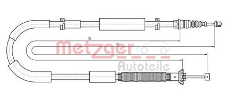 Тросовий привод, стоянкове гальмо METZGER 12.0722