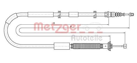 Трос ручного гальма METZGER 12.0723