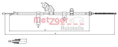 Тросовий привод, стоянкове гальмо METZGER 17.1080