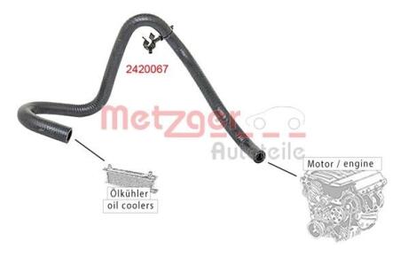 Патрубок системи охолодження гумовий METZGER 2420067