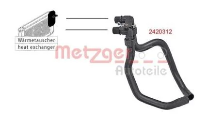 Патрубок печки Berlingo/Partner DV6ATED4/DV6BTED4 Euro4 METZGER 2420312