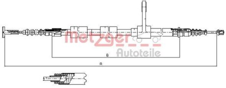 Трос ручного гальма METZGER 251.31