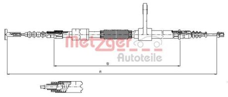 Трос ручного гальма METZGER 251.34