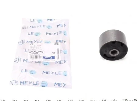 Сайлентблок балки підвіски (Із задньої частини/з передньої сторони) Лів/Прав AUDI 100 C3, 200 C3 1.8-2.5D 08.82-09.91 MEYLE 100 511 0002