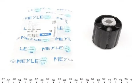 Сайлентблок балки підвіски (Внутрішн з передньої сторони) Лів/Прав BMW 1 (E81), 1 (E82), 1 (E87), 1 (E88), 3 (E90), 3 (E91), 3 (E92), 3 (E93), X1 (E84) 1.6-3.0D 06.04-06.15 MEYLE 314 710 0002