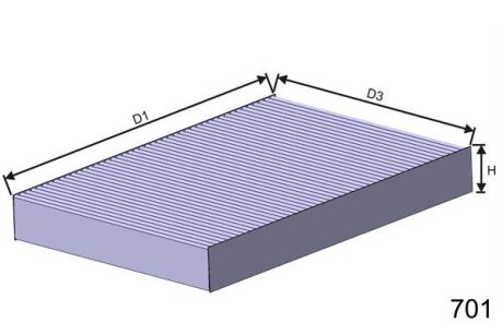 Фільтр, повітря у салоні MISFAT HB252C